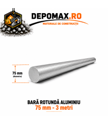 Bara rotunda aluminiu 75 mm, 3 metri, EN AW-2007